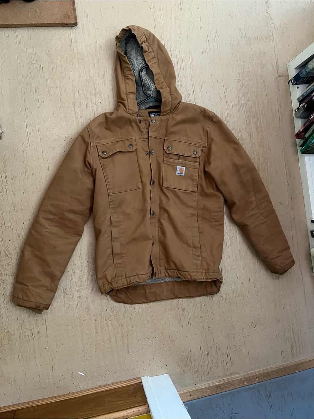 Carhartt Men’s Brown Hooded Bartlett Work Jacket - Small